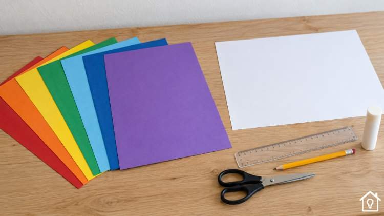 Materiais para arco-íris com tiras de papel