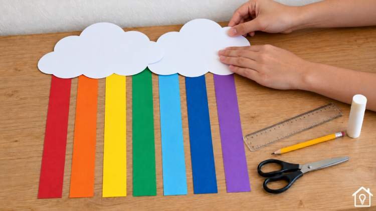 Criando arco-íris com papel