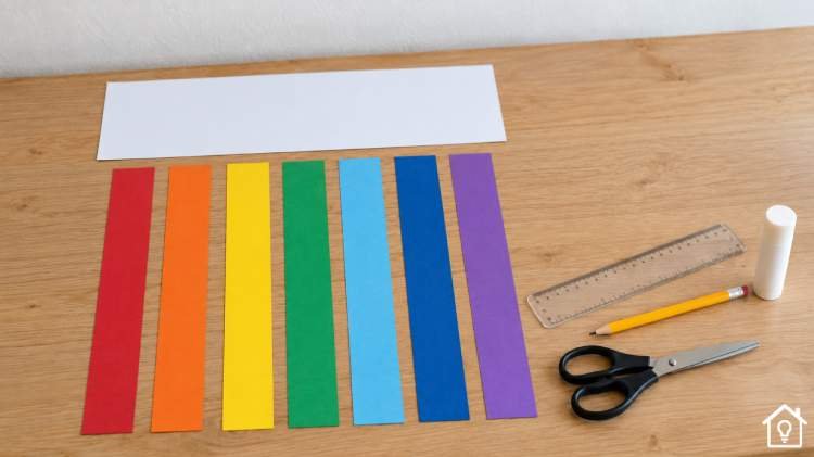 Crie um lindo arco-íris com tiras de papel