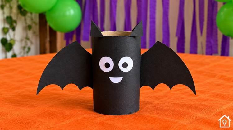 Morcego para Lembrancinha com Rolo de Papel para Halloween