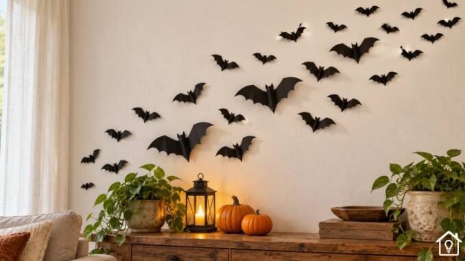 Enfeites de Morcegos de Papel para Decoração