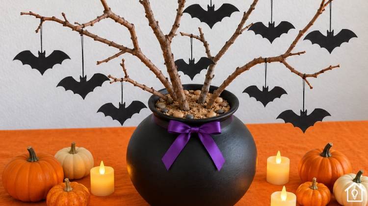 Enfeite com Galhos para Halloween
