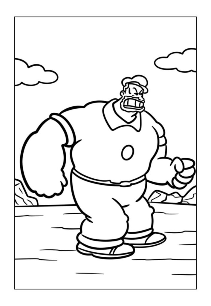 Desenho do Brutus para pintar - Popeye