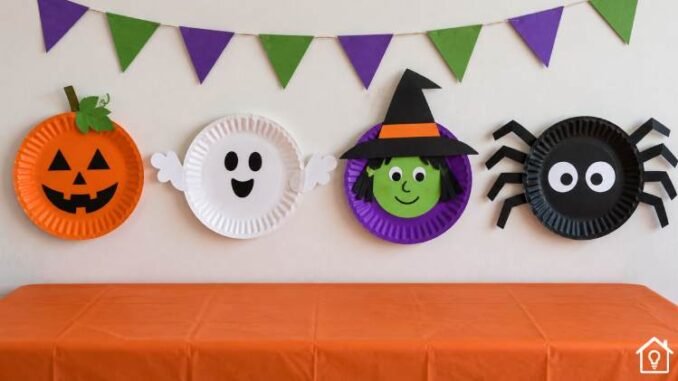 Decoração de Halloween com Pratos de Papel