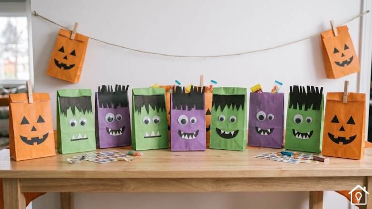 Decoração para Halloween com Saquinhos de Papel